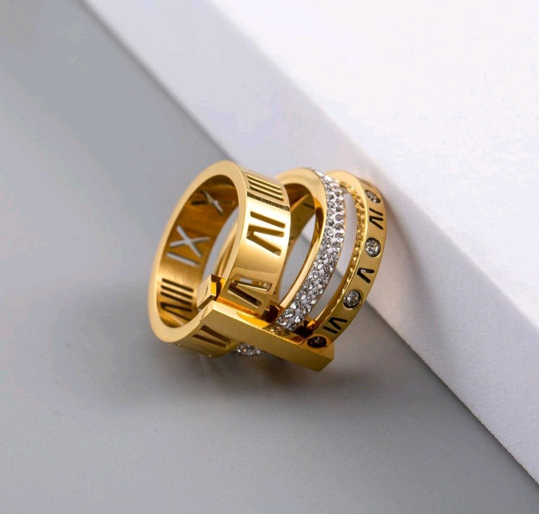 Stainless steel 3pcs gold ring