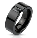 Stainless Steel Black Synthetic Zicronia Gem Mosaics Men's Ring