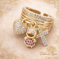 1pc 18k Gold Plated Copper Ring With Cubic Zicronia