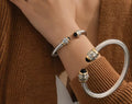 Stainless steel silver bangle