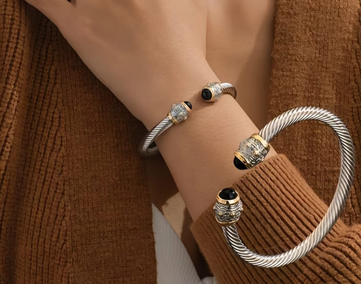 Stainless steel silver bangle