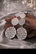 Elegant silver stainless steel earrings