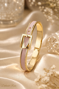 Elegant gold and pink costume jewelry bangle