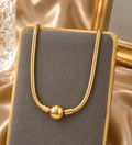 Stainless steel golden snake bone necklace