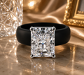 Black rubber ring with silver square cubic. Great for exercise and traveling