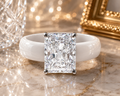 White rubber ring with silver square cubic . Great for exercise and traveling