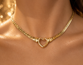 Stainless steel snake heart pendant chain