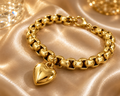 Stainless steel gold plated heart pendant