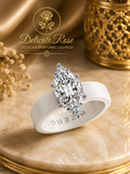 White rubber wedding band with silver stone