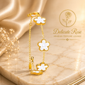 Stainless steel gold bracelet with white vancleves