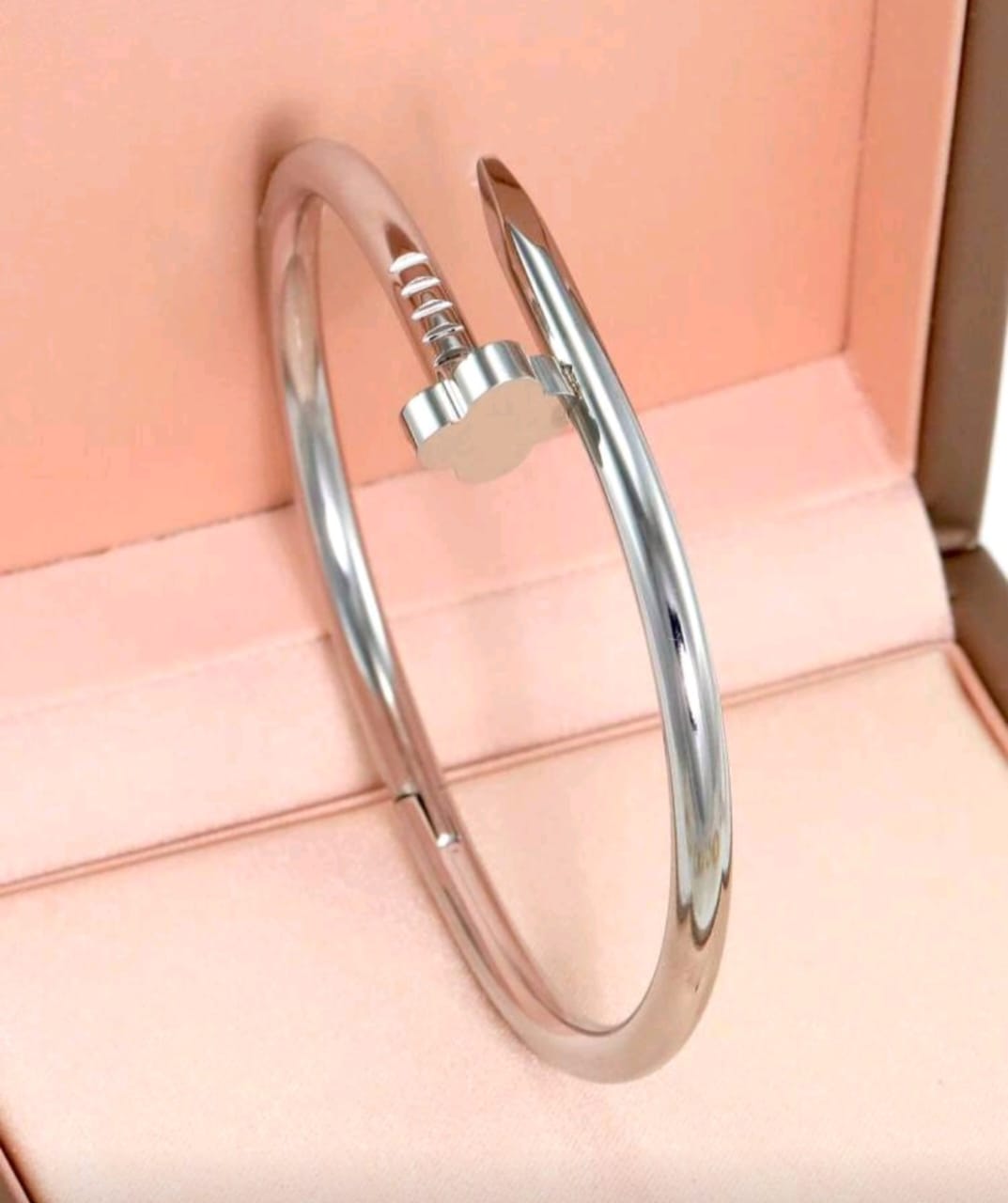 Stainless Steel Nail Bracelet Silver