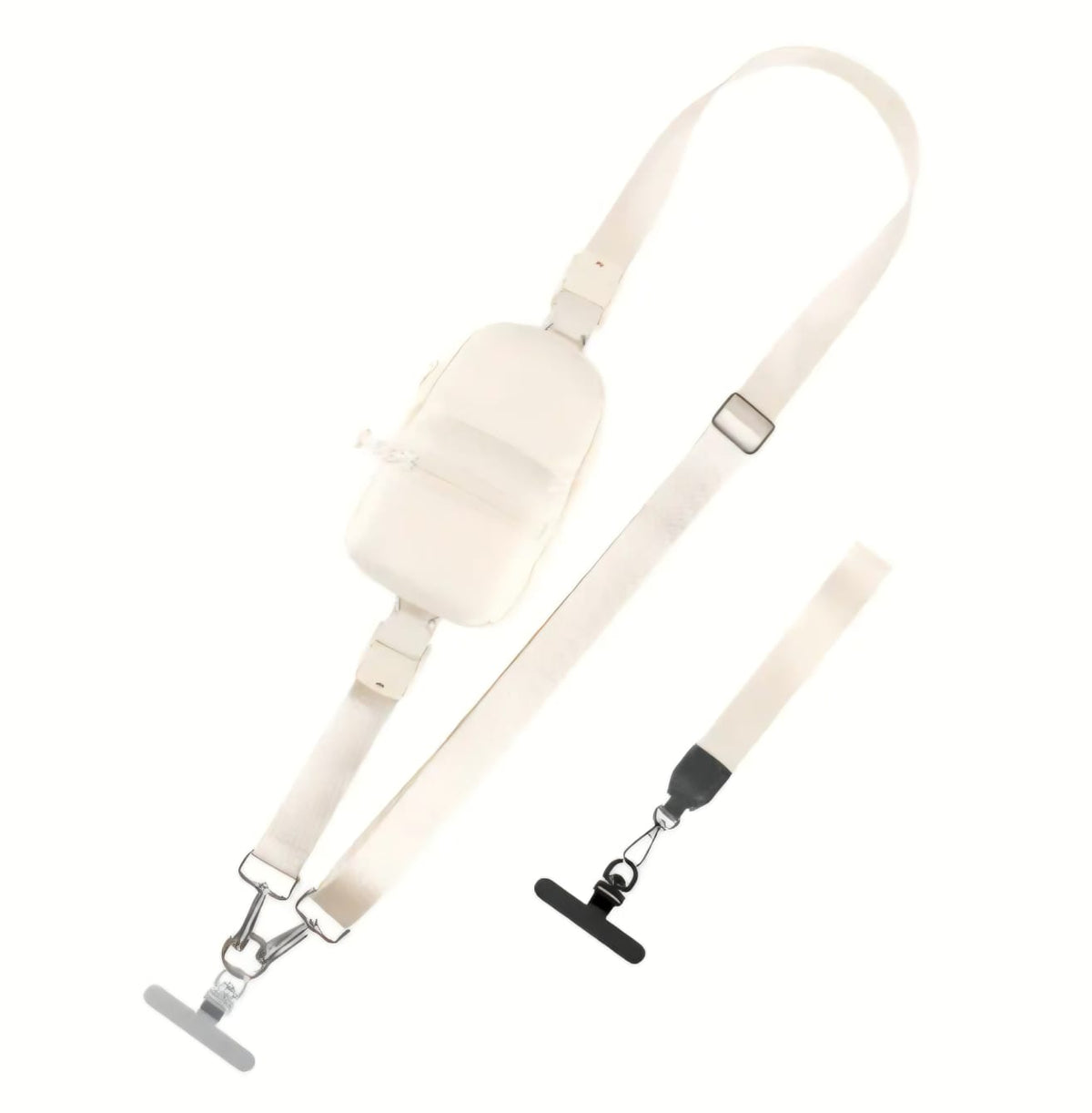 Off white phone lanyard+ multi style with small bag