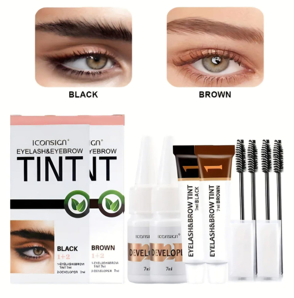 Eyelash and brow tint black