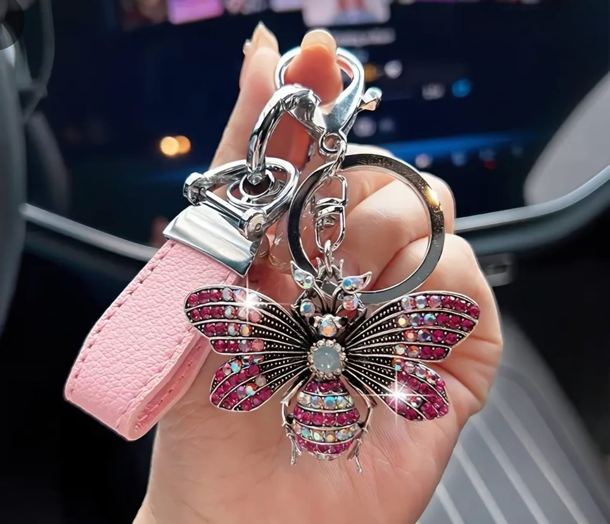 Pink Bumblebee keychain