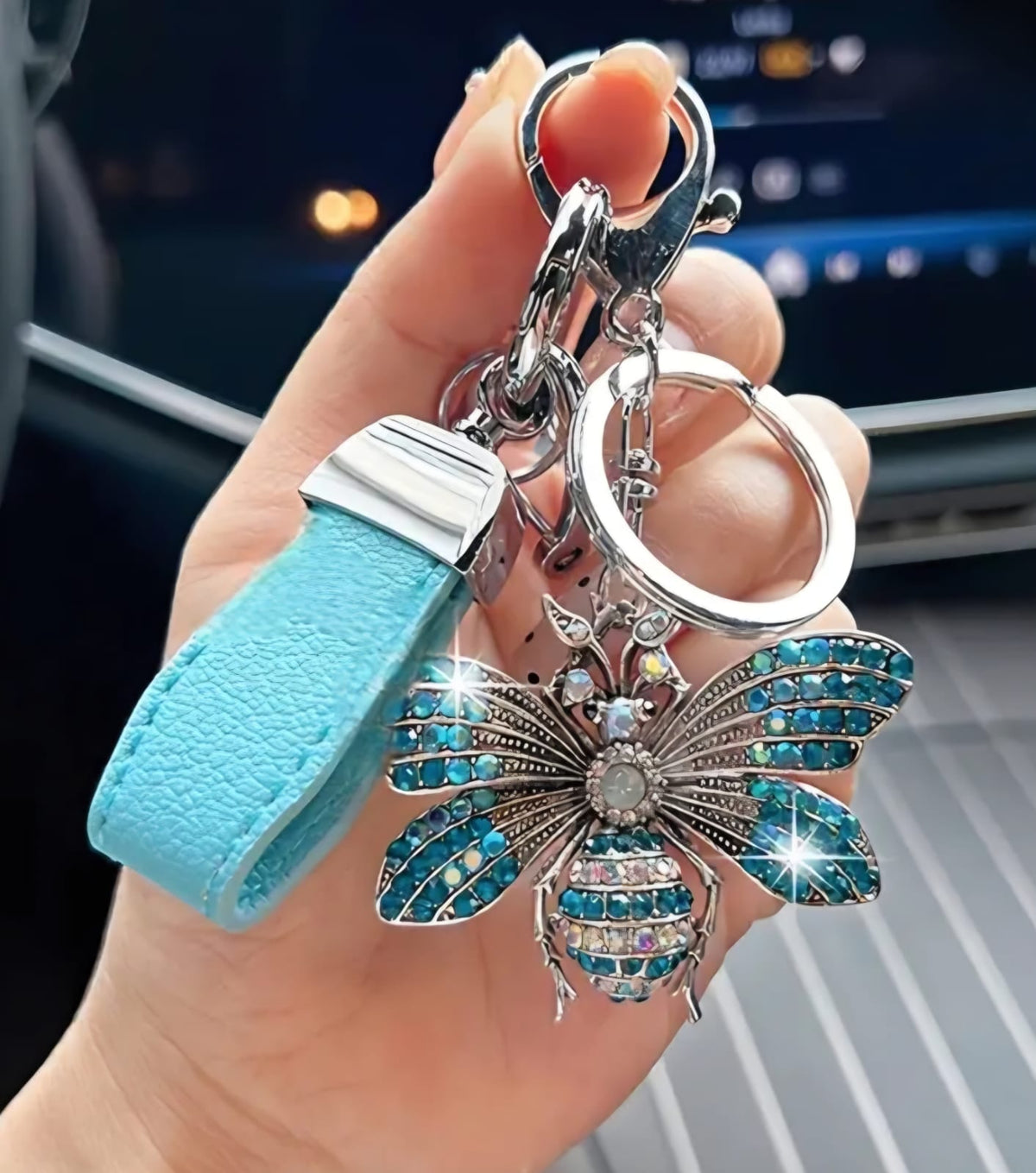 Blue Bumblebeee keychain