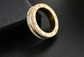 Roman Numeral gold stainless steel Rhinestone ring size 7
