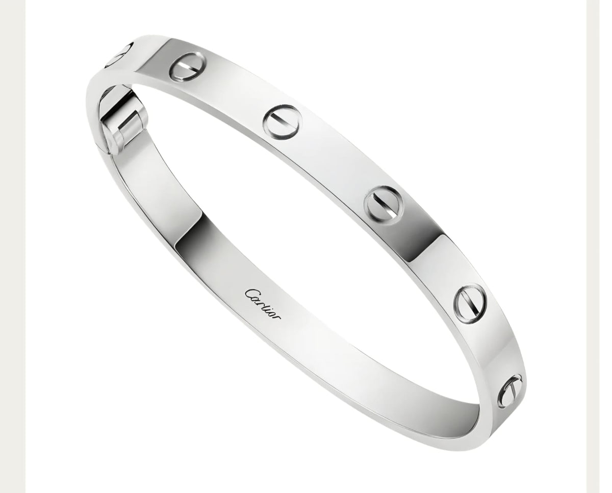 Cartier plain silver bracelet - 20