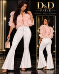 Blush Pink Voluminous Ruffle Blouse