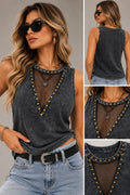 Bohemela Casual Grunge Punk Solid Tank Top