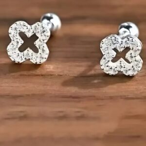 Copper Four-Leaf clover sexy, vintage stud earings