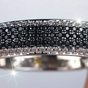 Silvery synthetic Zicronia copper ring
