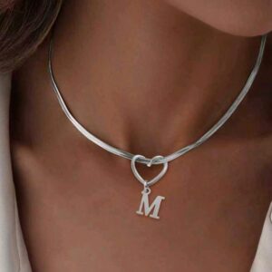 Stainless steel heart pendant necklace